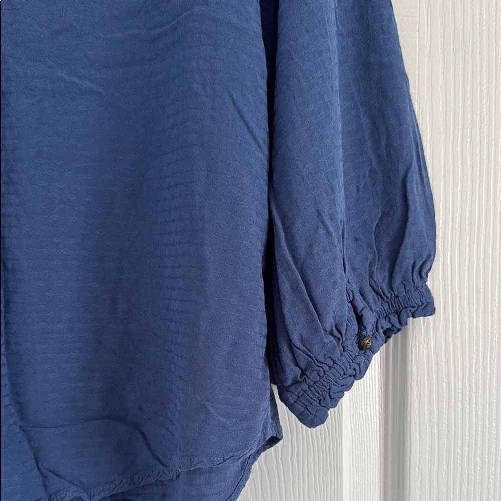 Women's Blue Ruffle Top - Picture 5 of 5